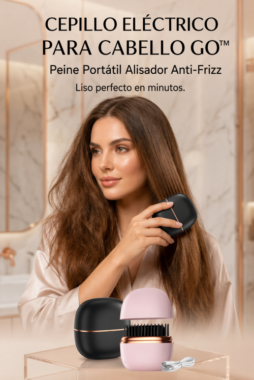 Cepillo Alisador Portátil Anti-Frizz – Cabello Liso en Minutos, Donde Quieras