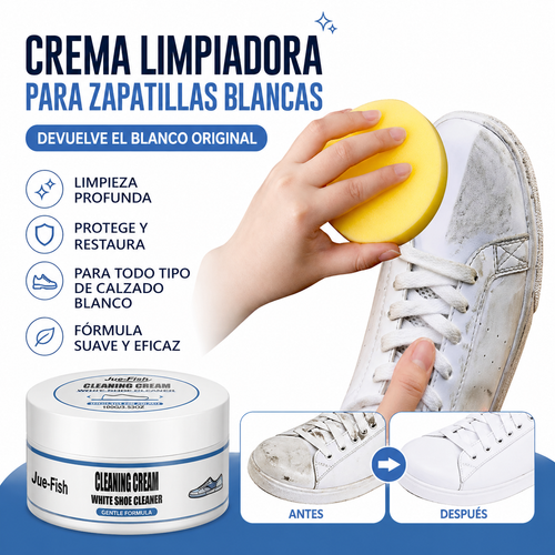 ✨ Crema Limpiadora Premium para Zapatillas Blancas – Limpieza Profunda y Brillo como Nuevo en Minutos 👟